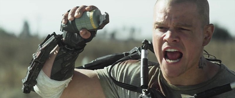 Matt Damon in Elysium (2013) movie still; Festivale film review;800x335