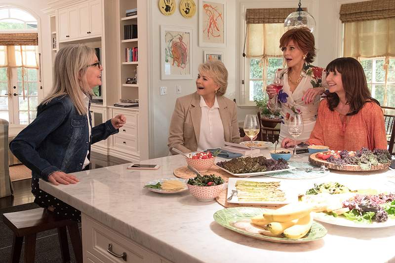 Book Club movie still, Jane Fonda, Diane Keaton, Candice Bergen, Mary Steenbergen;  Festivale film review;800x533