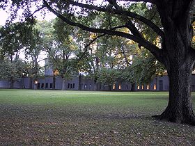 Rear, Melbourne Museum, seen across the Carlton Gardens.