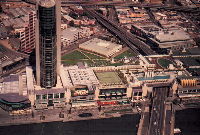 Melbourne's Crown Casino seen from the Rialto Towers, Melbourne, Victoria, Australia