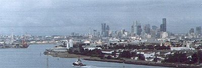 Melbourne's Yarra River from the Westgate Bridge.