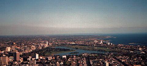 Albert Park seen from the Rialto Towers, Melbourne, Victoria, Australia