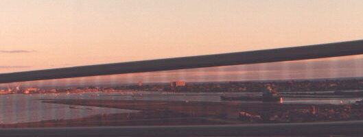 Passing over the Westgate Bridge, looking towards Williamstown and the bay, Melbourne, Victoria, Australia