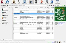 Calibre eBook Management Main Screen listing books; 219x143