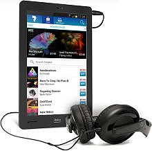 Kobo arc with headphones; 220x218